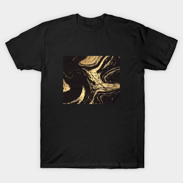 Gold and Black Marble T-Shirt by timegraf